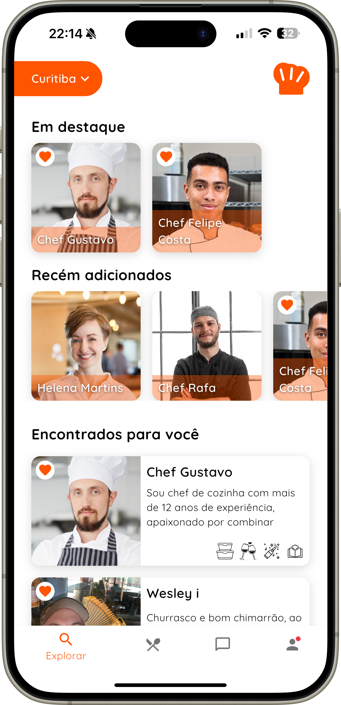 Browse and discover chefs on myChef